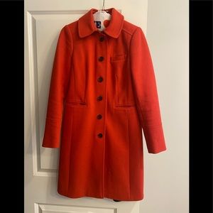 J Crew button front wool blend coat